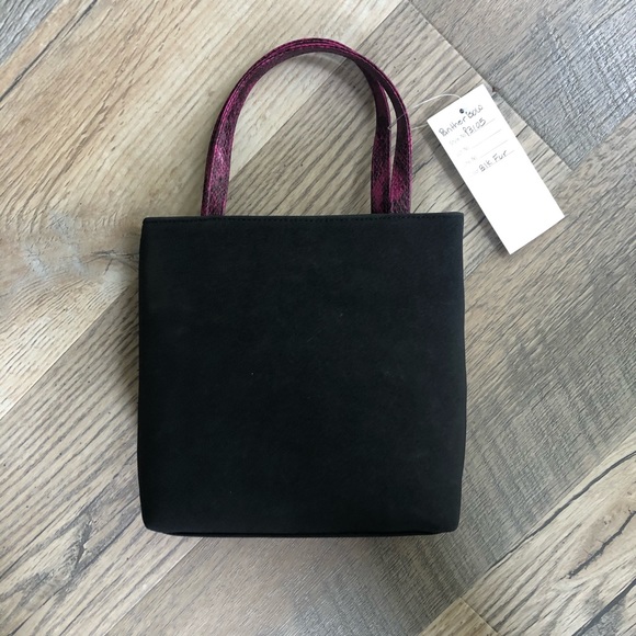 NWT vegan suede snake print fuchsia mini bag - Picture 4 of 6